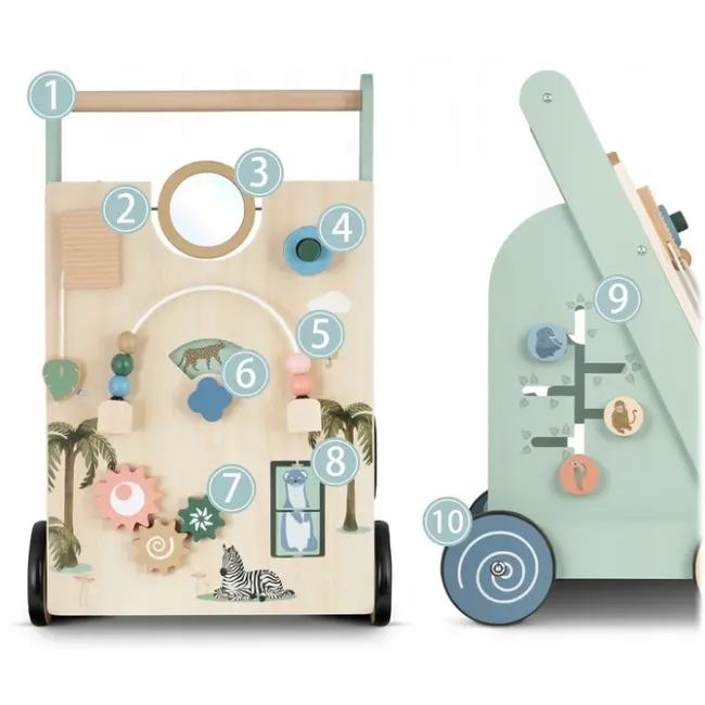 Antemergator educational din lemn cu diverse activitati, 33 x 33 x 50 cm, nukido nk-857 edeedi785700