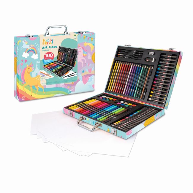 HAPPI HOBBI ART CASE SET DE DESEN DELUXE CU 100 DE ACCESORII UNICORN VIV1038-82058