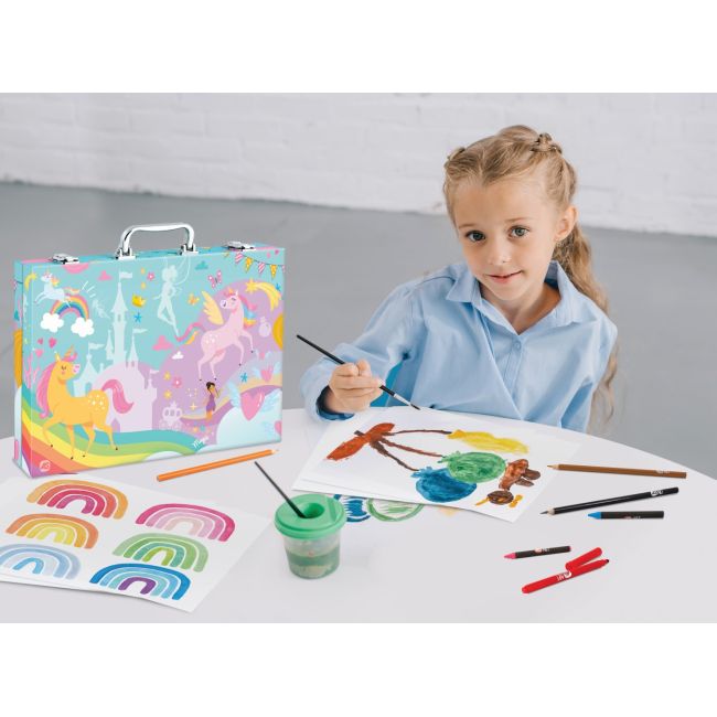 HAPPI HOBBI ART CASE SET DE DESEN DELUXE CU 100 DE ACCESORII UNICORN VIV1038-82058