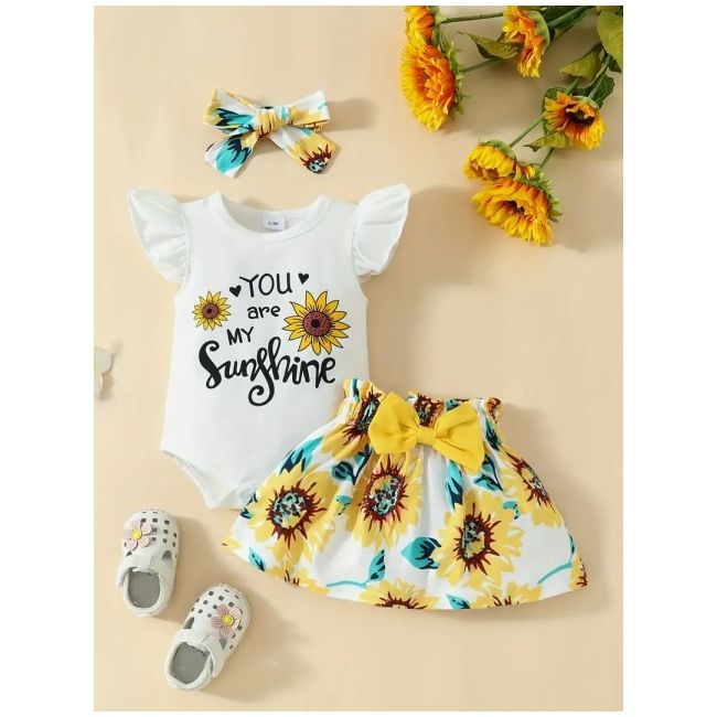 Set bebelusi "sunshine" - body alb si fustita mdtu139-r2