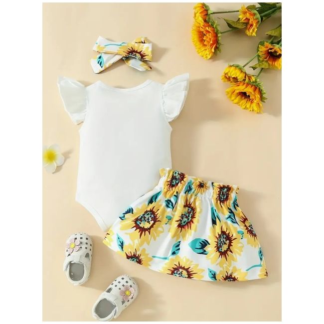 Set bebelusi "sunshine" - body alb si fustita mdtu139-r2
