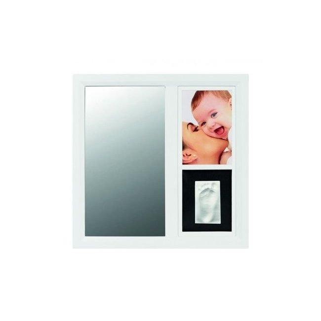 Baby Art Rama Foto Cu Amprenta Si Oglinda - My Little Steps WHITE BLACK