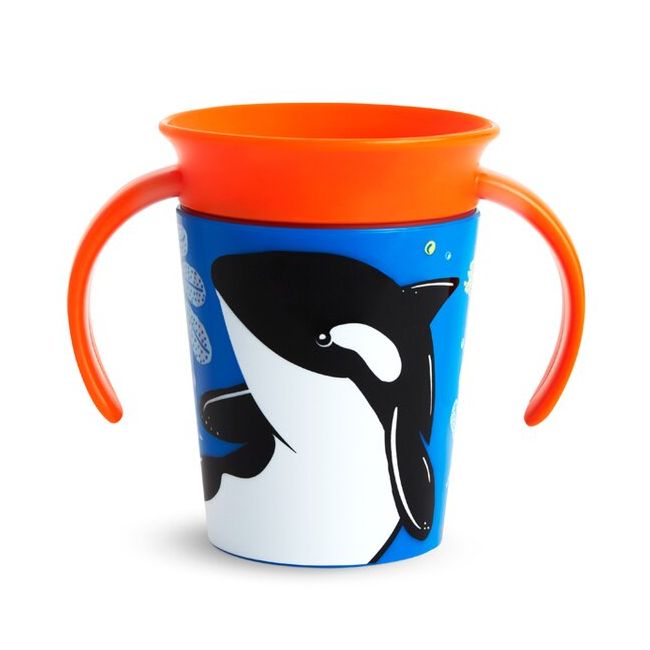 Munchkin Cana Miracle 360, Cu Manere, WildLove, 177ml, 6L+ ORCA WHALE
