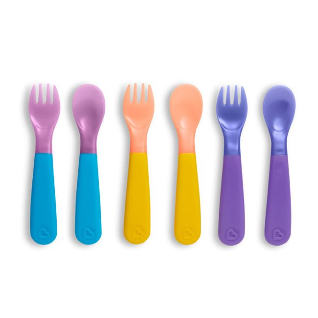 Munchkin Set Furculita Si Lingurita Pentru Copii, Colour Reveal, Set 6 Buc., 12L+