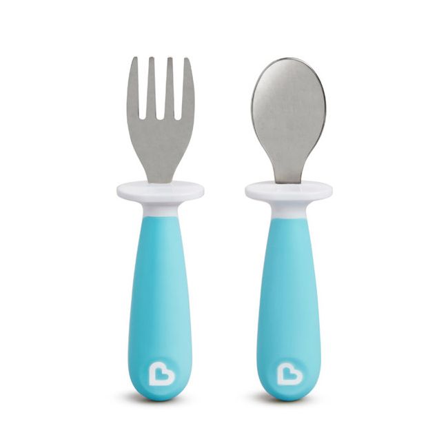 Munchkin Set Furculita Si Lingurita Pentru Copii, Raise, Set 2 Buc., 12L+ LIGHT BLUE