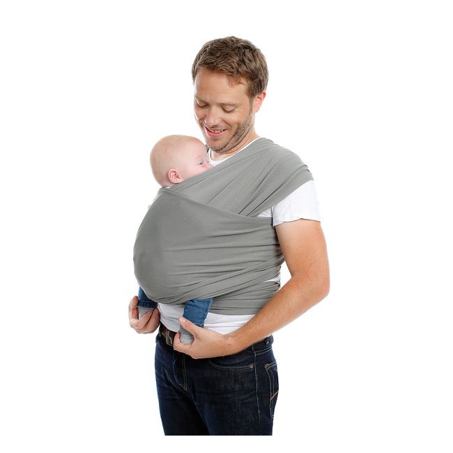 Sistem De Purtare Wrap Elastic Babylonia Tricot Slen Cool, 3.5kg-15kg. MOON MIST GREY
