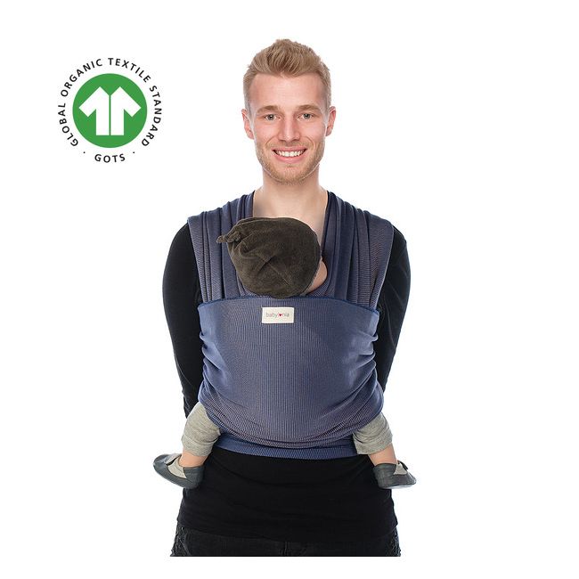 Sistem De Purtare Wrap Elastic Babylonia Tricot Slen Design, 3.5kg-15kg. BLUE STIPPLE