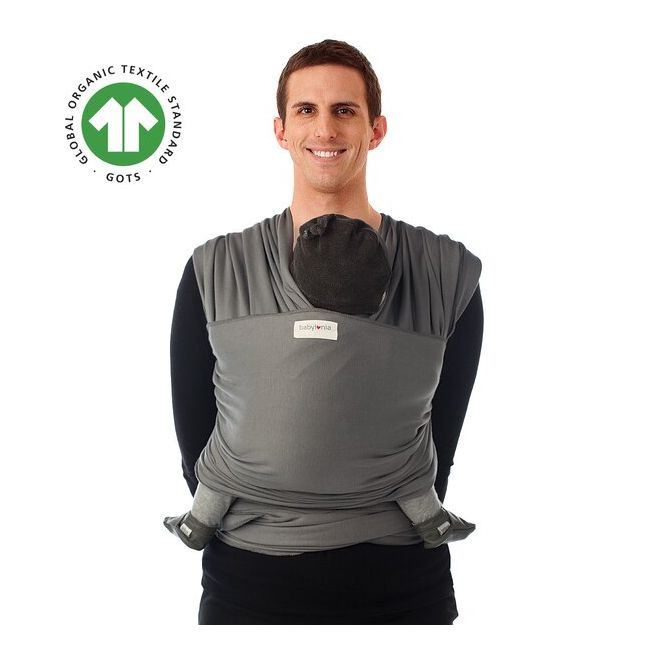 Sistem De Purtare Wrap Elastic Babylonia Tricot Slen Organic, 3.5kg-15kg. MOON MIST GREY