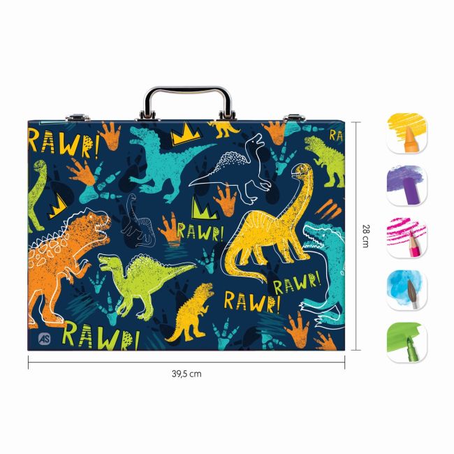 HAPPI HOBBI ART CASE SET DE DESEN DELUXE CU 100 DE ACCESORII DINOZAUR VIV1038-82059