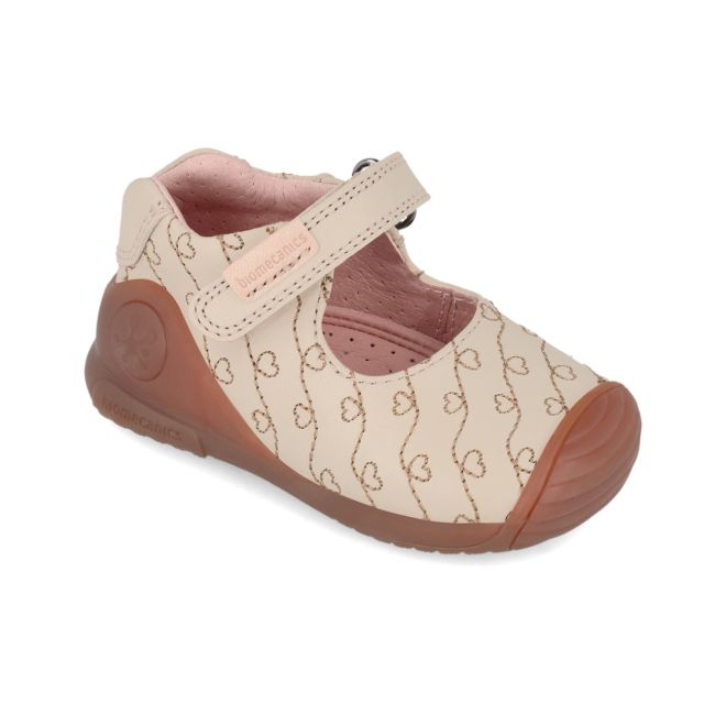 Pantofiori Primii Pasi pentru fetite Biomecanics 241100, latte (Marime: 22 (13,5-14,1 cm)) JEM241100-B-22
