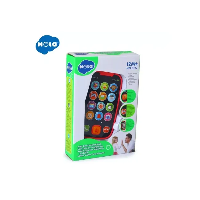 Primul Meu Telefon Smart Cu Muzica Si Lumini, +1 An, Roz, Hola Pjbc1814