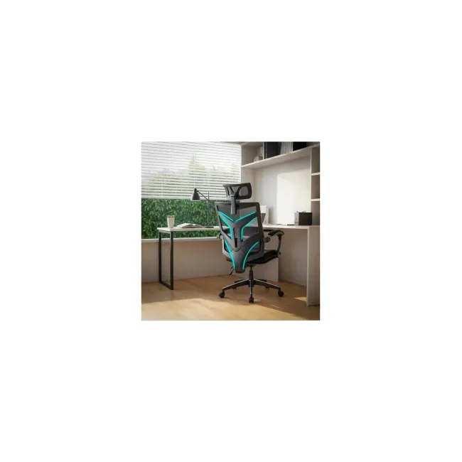 Scaun birou mesh OFF434, ergonomic, rabatabil, cu tetiera, respirabil,100 kg DRM10578