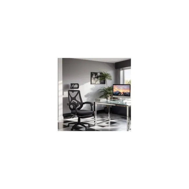 Scaun birou mesh OFF636, ergonomic, suport lombar, tetiera reglabila, mecanism asincron,100 kg DRM10575