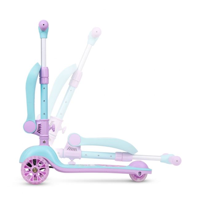 Trotineta Copii Cu Sezut, Transformabila 2in1, Pliabila, Cu Lumini Led, Rimba Unicorn, 1-5 Ani, Pana La 50 Kg, Kidwell Pjbhubarim01a1