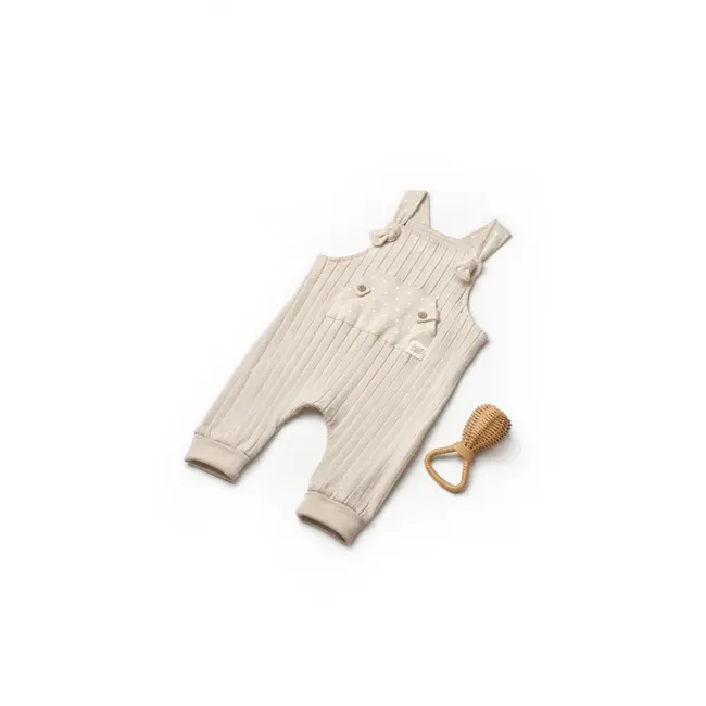 Salopeta cu bretele TeddyBear, BabyCosy, 100% bumbac organic (Marime: 12-18 Luni) JEMBC-CSY8114-12