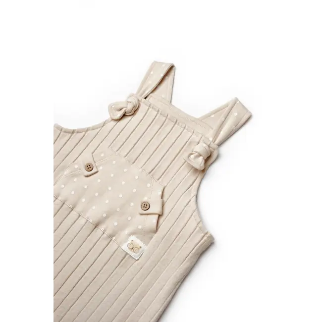 Salopeta cu bretele TeddyBear, BabyCosy, 100% bumbac organic (Marime: 12-18 Luni) JEMBC-CSY8114-12