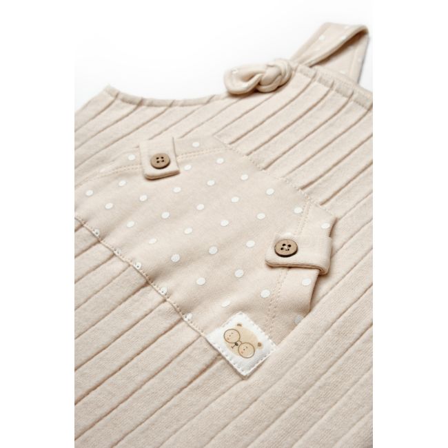 Salopeta cu bretele TeddyBear, BabyCosy, 100% bumbac organic (Marime: 3-6 Luni) JEMBC-CSY8114-3