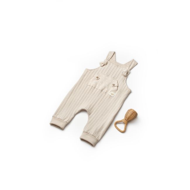 Salopeta cu bretele TeddyBear, BabyCosy, 100% bumbac organic (Marime: 6-9 luni) JEMBC-CSY8114-6