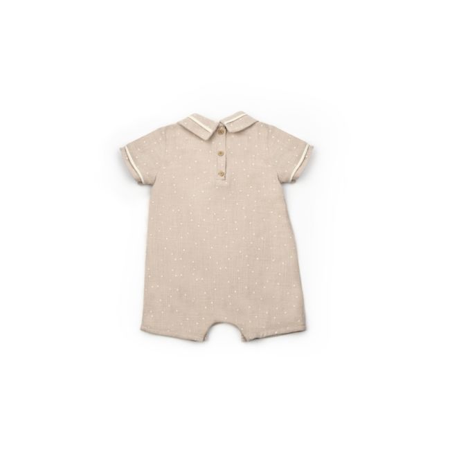 Salopeta cu guler TeddyBear, BabyCosy, 100% bumbac organic (Marime: 3-6 Luni) JEMBC-CSYM7105-3