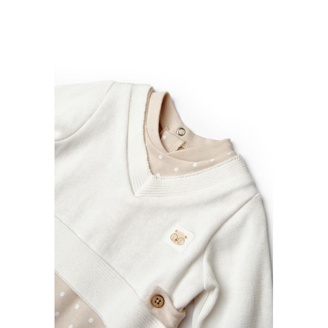 Salopeta eleganta TeddyBear, BabyCosy, 100% bumbac organic (Marime: 3-6 Luni) JEMBC-CSY8106-3