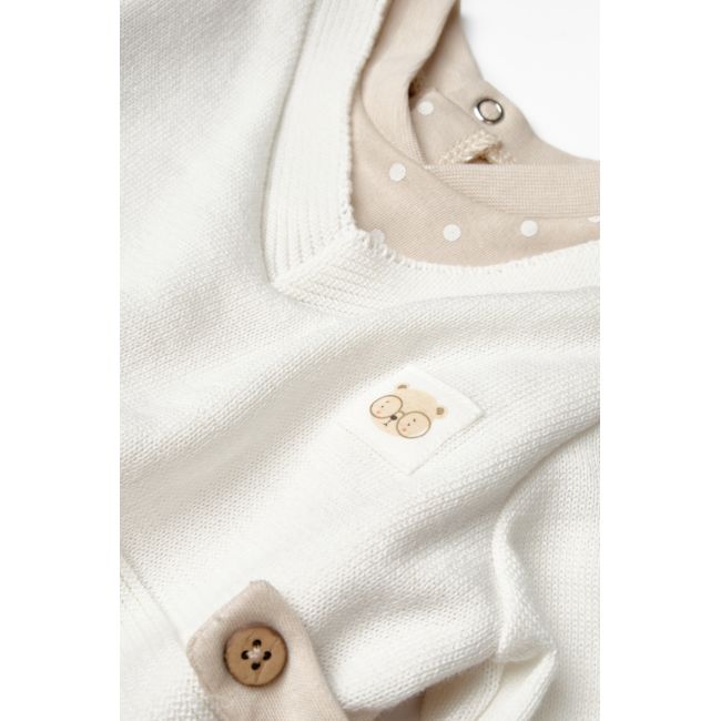 Salopeta eleganta TeddyBear, BabyCosy, 100% bumbac organic (Marime: 6-9 luni) JEMBC-CSY8106-6