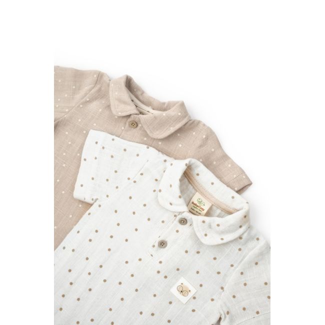 Set 2 body-uri cu guler TeddyBear, BabyCosy, 100% bumbac (Marime: 3-6 Luni) JEMBC-CSYM7100-3