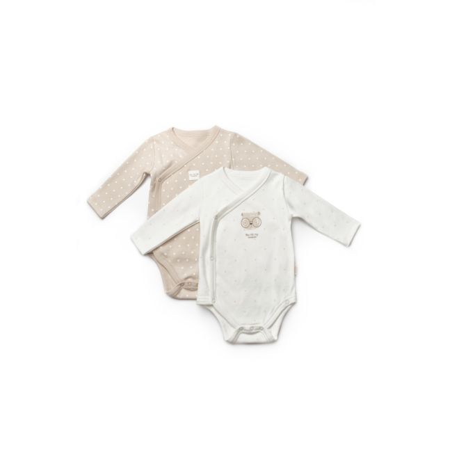 Set 2 body-uri cu maneca lunga petrecute, TeaddyBear, BabyCosy (Marime: 3-6 Luni) JEMBC-CSY8103-3