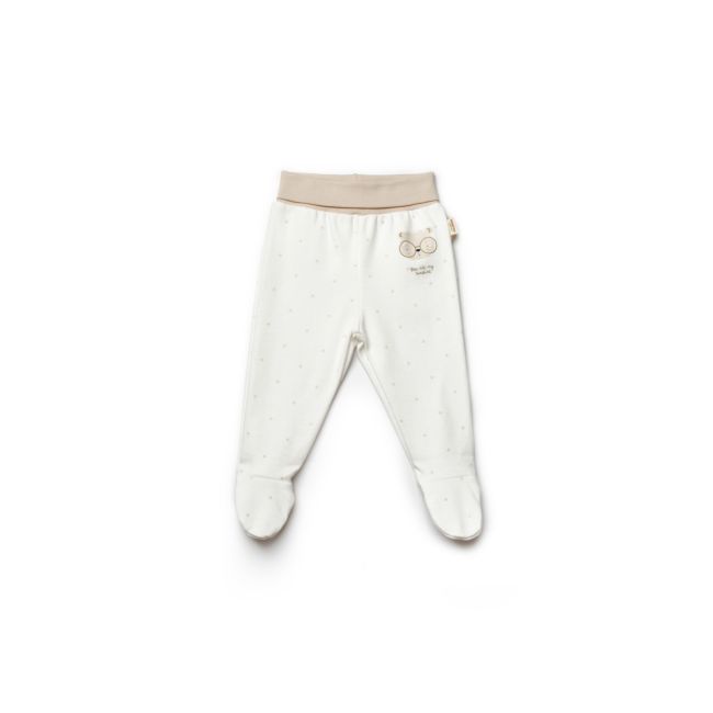 Set 2 pantaloni cu botosei bebe TeddyBear, BabyCosy, 100% bumbac organic (Marime: 3-6 Luni) JEMBC-CSY8104-3