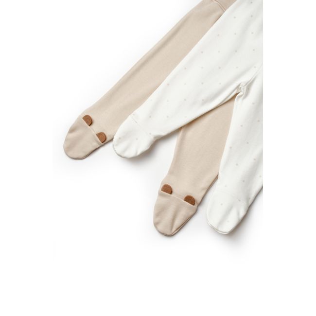 Set 2 pantaloni cu botosei bebe TeddyBear, BabyCosy, 100% bumbac organic (Marime: 3-6 Luni) JEMBC-CSY8104-3