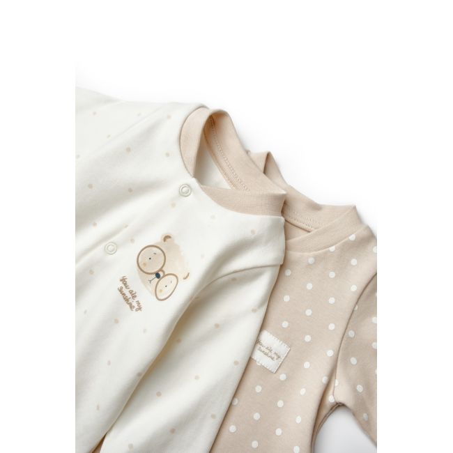 Set 2 salopete TeddyBear, 100%bumbac organic, BabyCosy (Marime: 3-6 Luni) JEMBC-CSY8107-3
