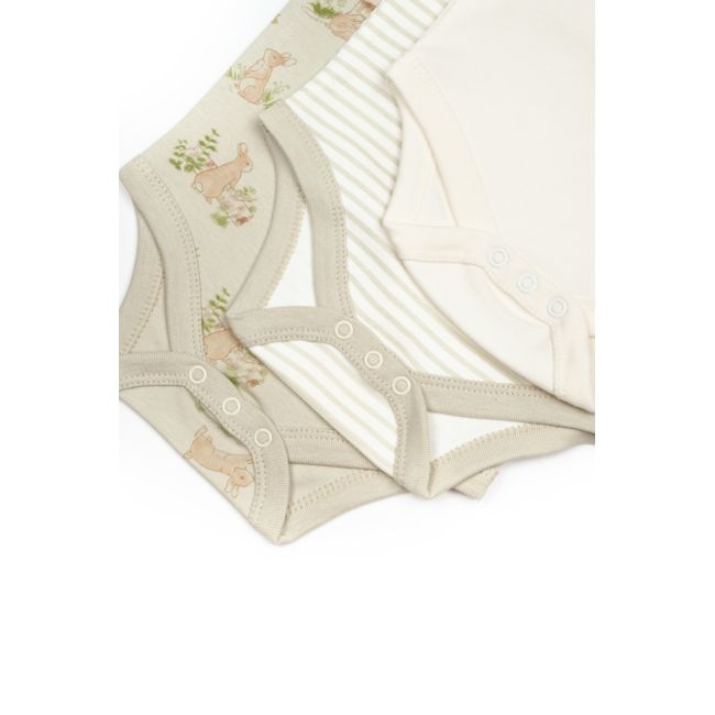 Set 3 body Rabbit, BabyCosy, 100% bumbac (Marime: 0-3 Luni) JEMBC-CSY5764-0
