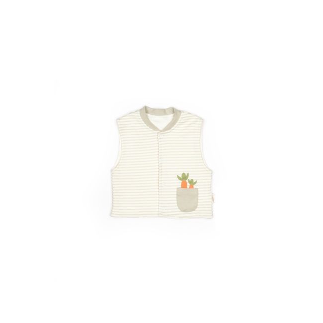 Set 3 piese: body, pantalon si vesta Rabbit, 100% bumbac organic, BabyCosy (Marime: 3-6 Luni) JEMBC-CSY2018-3