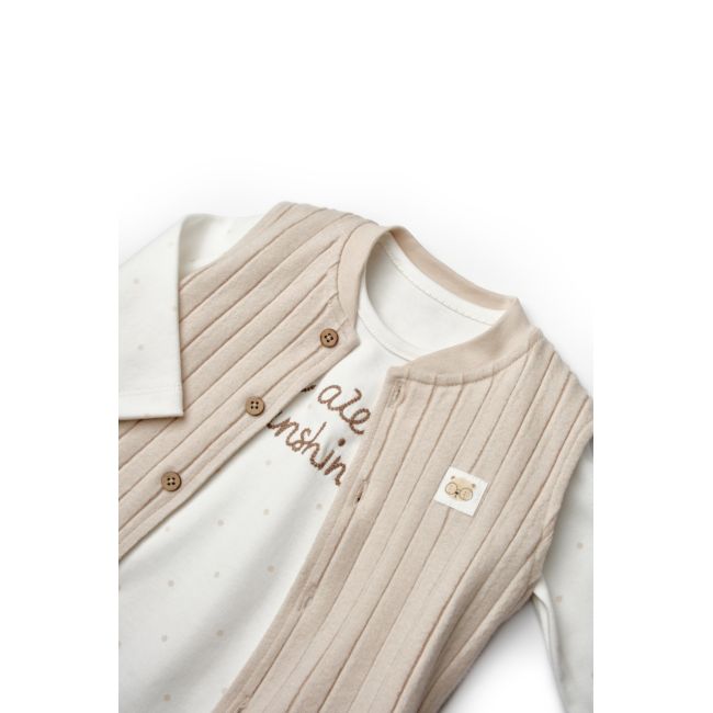 Set 3 piese: body, pantaloni si vestuta TeddyBear, BabyCosy, 100% bumbac (Marime: 18-24 Luni) JEMBC-CSY8115-18