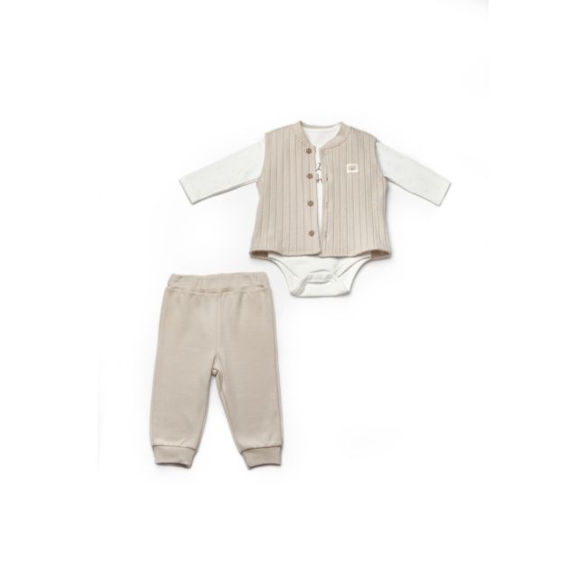 Set 3 piese: body, pantaloni si vestuta TeddyBear, BabyCosy, 100% bumbac (Marime: 9-12 luni) JEMBC-CSY8115-9
