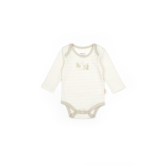 Set 3 piese:body, pantaloni si baveta Rabbit, BabyCosy, 100% bumbac (Marime: 6-9 luni) JEMBC-CSY5201-6