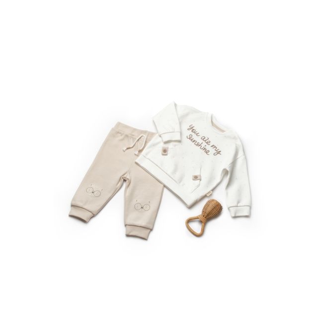 Set bluzita si pantaloni TeddyBear, 100%bumbac organic, BabyCosy (Marime: 6-9 luni) JEMBC-CSY8112-6