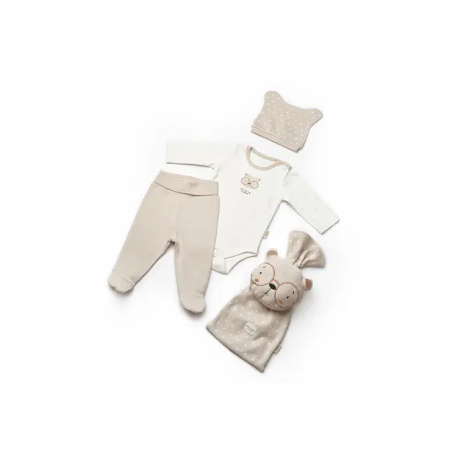 Set cadou nou nascut 5 piese, TeddyBear, BabyCosy, marime 0-3 luni JEMBC-CSY8134