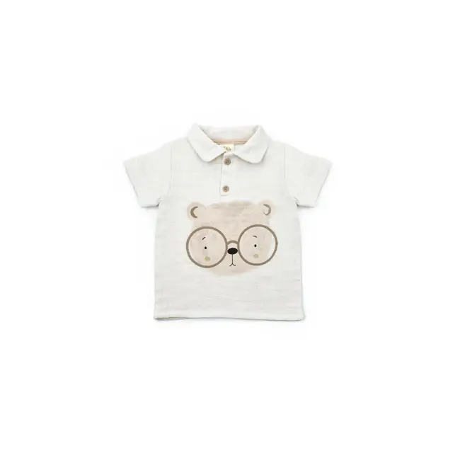 Set tricou, salopeta si sapca TeddyBear, 100% bumbac organic, BabyCosy (Marime: 18-24 Luni) JEMBC-CSYM7102-18