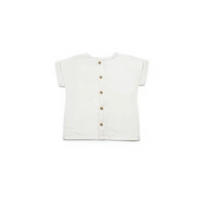 Set tricou ecru cu pantaloni scurti TeddyBear, 100% bumbac organic, BabyCosy (Marime: 3-6 Luni) JEMBC-CSYM7104-3