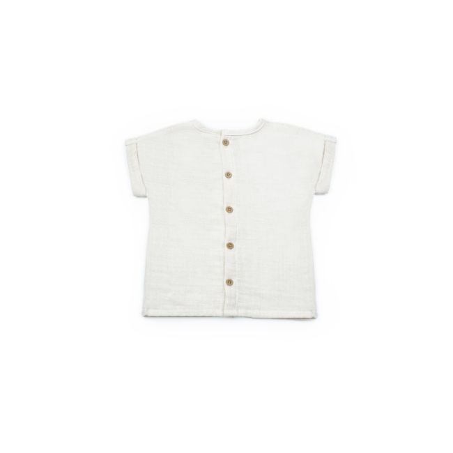 Set tricou ecru cu pantaloni scurti TeddyBear, 100% bumbac organic, BabyCosy (Marime: 9-12 luni) JEMBC-CSYM7104-9