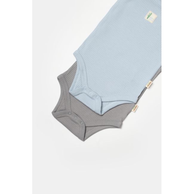 Set 2 body Bamboo, blue, BabyCosy, 50% bumbac+50%bambus (Marime: 3-6 Luni) JEMBC-CSYB9017-3