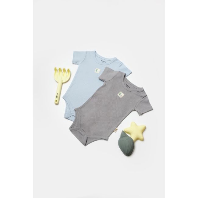 Set 2 body Bamboo, blue, BabyCosy, 50% bumbac+50%bambus (Marime: 6-9 luni) JEMBC-CSYB9017-6
