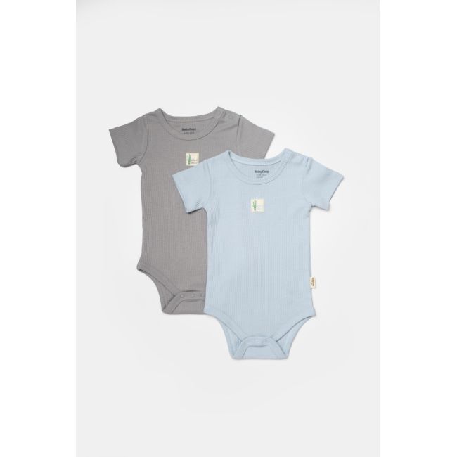 Set 2 body Bamboo, blue, BabyCosy, 50% bumbac+50%bambus (Marime: 6-9 luni) JEMBC-CSYB9017-6