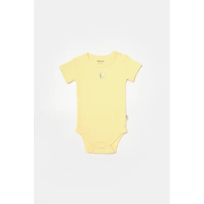 Set 2 body Bamboo, galben, BabyCosy, 50% bumbac+50%bambus (Marime: 12-18 Luni) JEMBC-CSYB9016-12