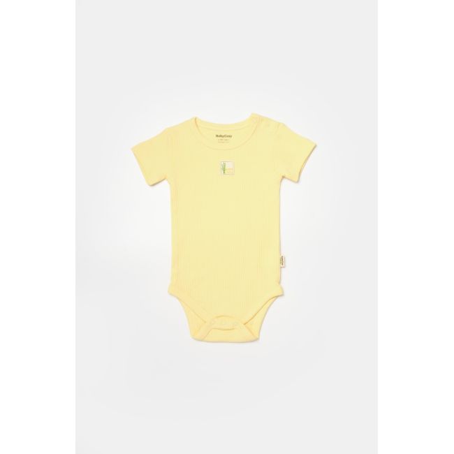 Set 2 body Bamboo, galben, BabyCosy, 50% bumbac+50%bambus (Marime: 6-9 luni) JEMBC-CSYB9016-6