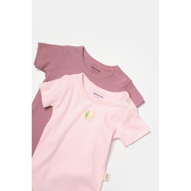 Set 2 body Bamboo,roz, BabyCosy, 50% bumbac+50%bambus (Marime: 18-24 Luni) JEMBC-CSYB9015-18