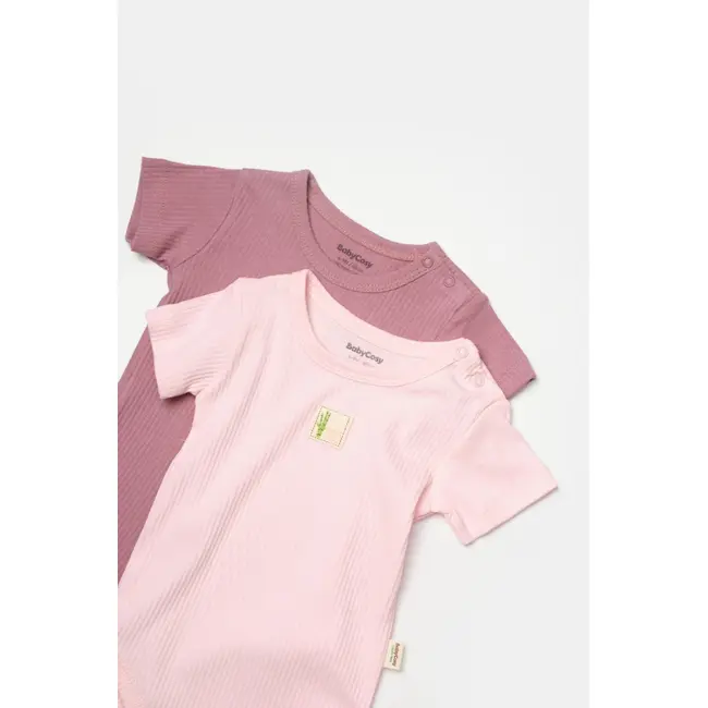 Set 2 body Bamboo,roz, BabyCosy, 50% bumbac+50%bambus (Marime: 18-24 Luni) JEMBC-CSYB9015-18