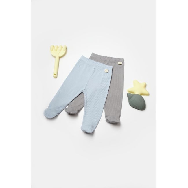 Set 2 pantaloni Bamboo, blue, BabyCosy, 50%bumbac+50% bambus (Marime: 0-3 Luni) JEMBC-CSYB9029-0