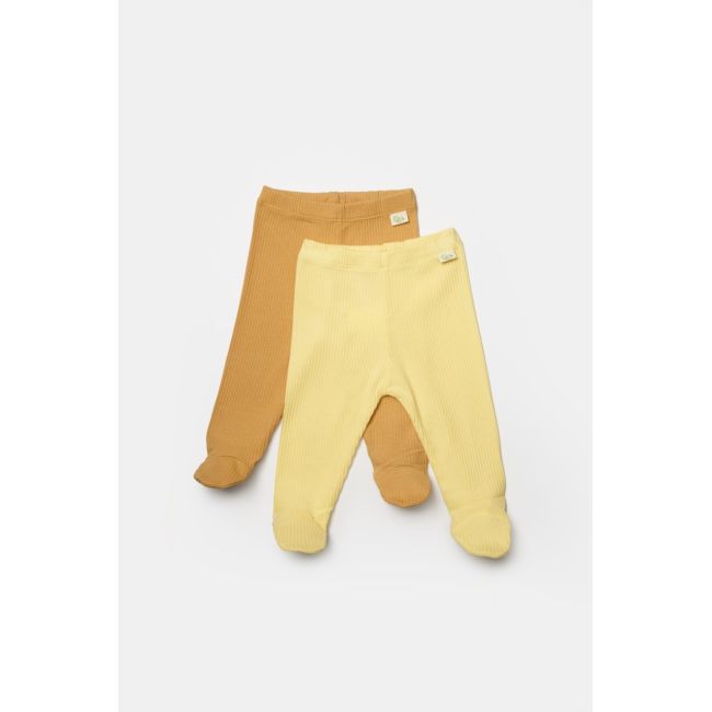 Set 2 pantaloni Bamboo, galben, BabyCosy, 50%bumbac+50% bambus (Marime: 3-6 Luni) JEMBC-CSYB9028-3