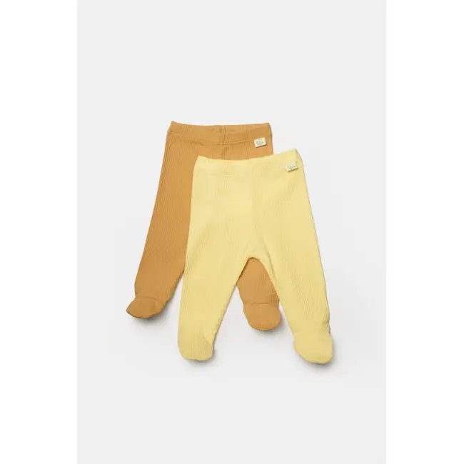 Set 2 pantaloni Bamboo, galben, BabyCosy, 50%bumbac+50% bambus (Marime: 6-9 luni) JEMBC-CSYB9028-6